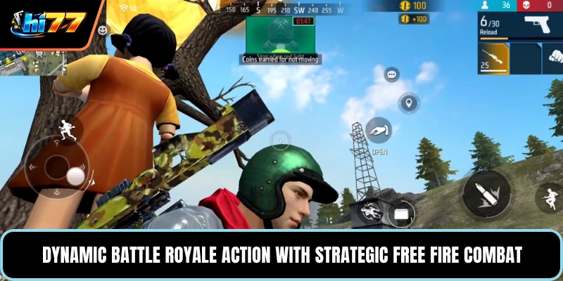 Dynamic battle royale action with strategic Free fire combat